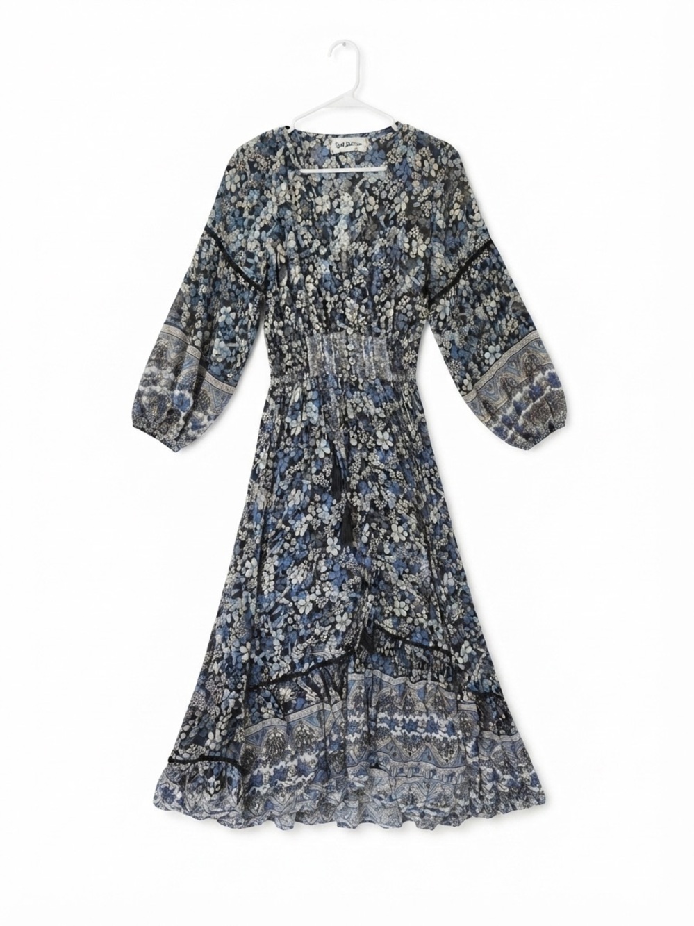 Bali Queen Floral Boho Maxi Dress Small